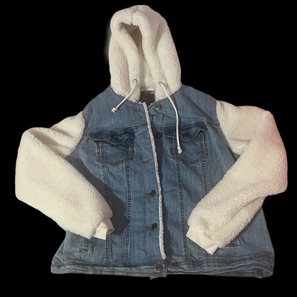 Maurices Women’s Sherpa Denim Jean Jacket Soft Fleece Size 0X